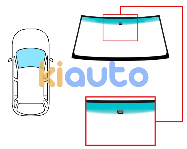 Parabrisas toyota land cruiser 1998-2003 fj100 5 puertas / delantero / verde banda verde / con base espejo / molduras premontadas Eurocode 8306AGNGNW
