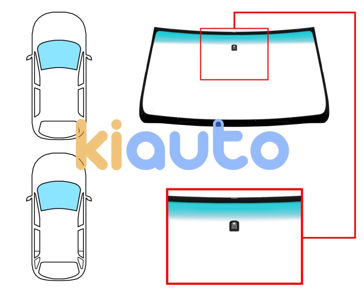 Parabrisas toyota land cruiser prado fj120 2003-2009 3/5 puertas / delantero / verde banda verde / con base espejo / sin ventana chasis Eurocode 8341AGNGNV