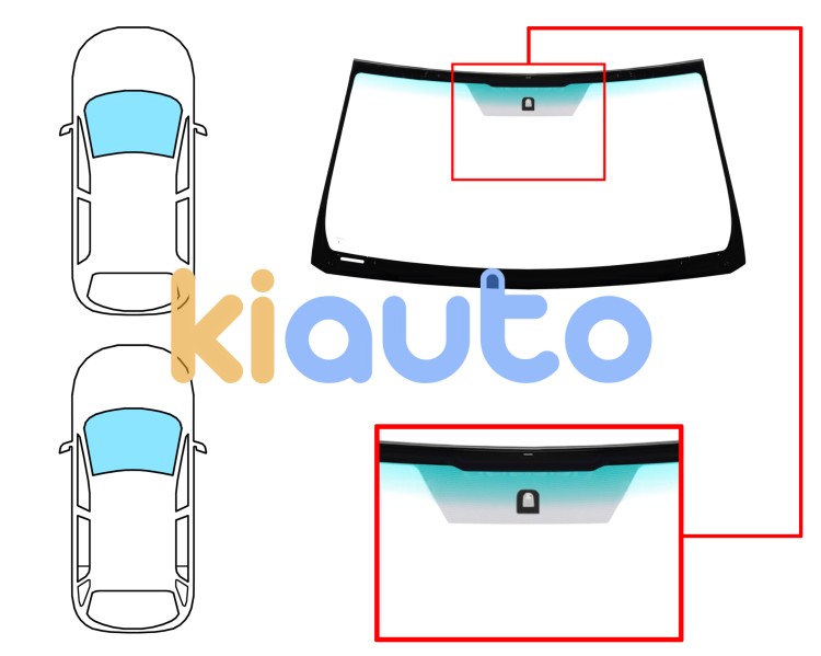 Parabrisas toyota land cruiser prado fj150 2009-2015 3/5 puertas / delantero / verde banda verde / con base espejo / molduras premontadas Eurocode 8394AGSGNVZ