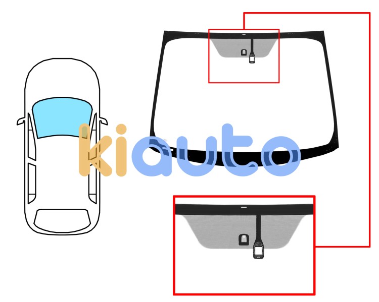 Parabrisas toyota prius 2012-2016 delantero / verde / acustico / con base espejo a 12,5cm del borde / con sensor / pantalla integrada Eurocode 8385AGAMUV1V