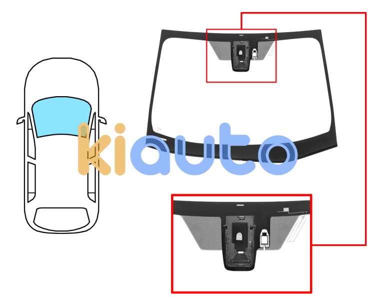 Parabrisas toyota prius 2016-2019 delantero / verde / acustico / con base espejo / con sensor / antena / con soporte camara carril / molduras premontadas Eurocode 8422AGAACMVZ