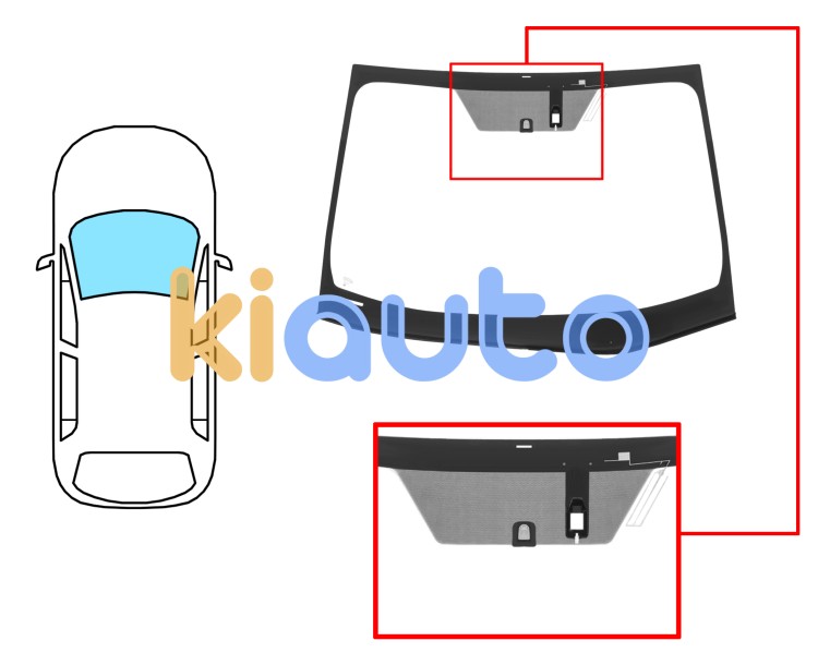 Parabrisas toyota prius 2016-2019 delantero / verde / acustico / con base espejo / con sensor / antena / pantalla integrada / molduras premontadas Eurocode 8422AGAAMUVZ