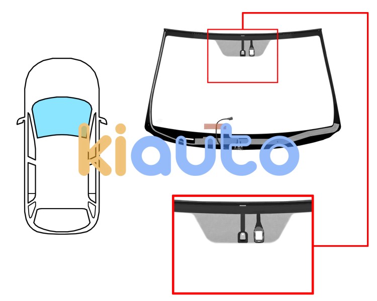 Parabrisas toyota rav4 2009-2010 delantero / verde / termico / con base espejo / con sensor / molduras premontadas arriba Eurocode 8372AGSHMVZ1B