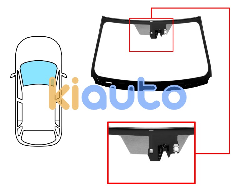 Parabrisas toyota rav4 2013-2015 delantero / verde / acustico / con base espejo / con sensor / con soporte camara / molduras premontadas Eurocode 8410AGACMW