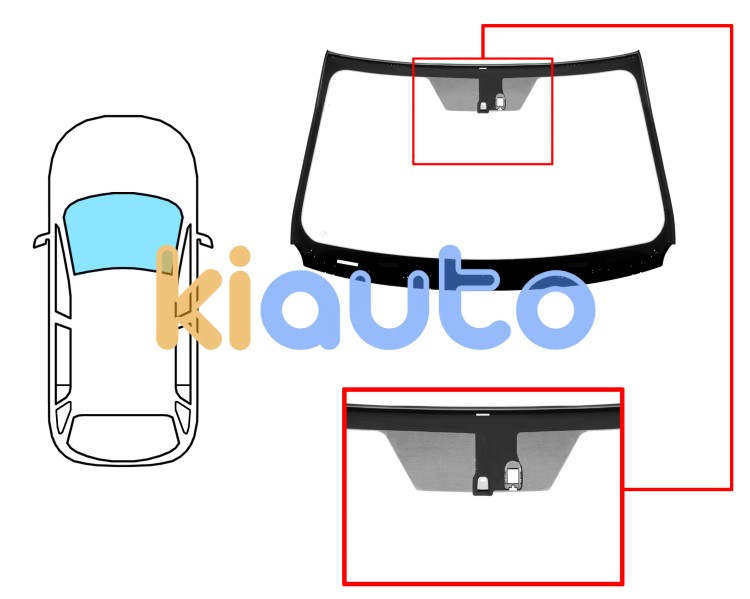 Parabrisas toyota rav4 2015-2019 delantero / verde / acustico / con base espejo / con sensor / molduras premontadas Eurocode 8410AGAMVW
