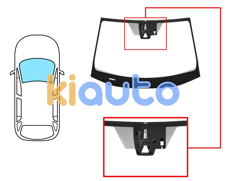 Parabrisas toyota rav4 2019-> delantero / verde / acustico / con base espejo / con sensor / con soporte camara / molduras premontadas Eurocode 8432AGACMVW