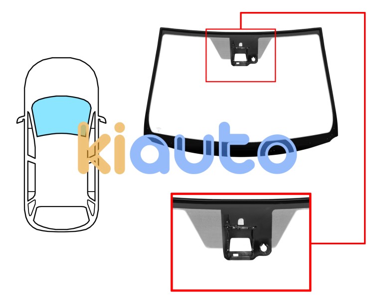 Parabrisas toyota verso 2009-2013 delantero / verde / con base espejo / con sensor / con soporte camara / molduras premontadas Eurocode 8382AGACMVZ