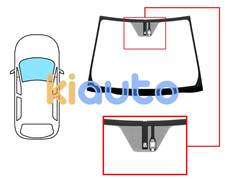 Parabrisas toyota yaris 2014-2017 3/5 puertas / delantero / verde / con base espejo / con sensor Eurocode 8400AGSM2B