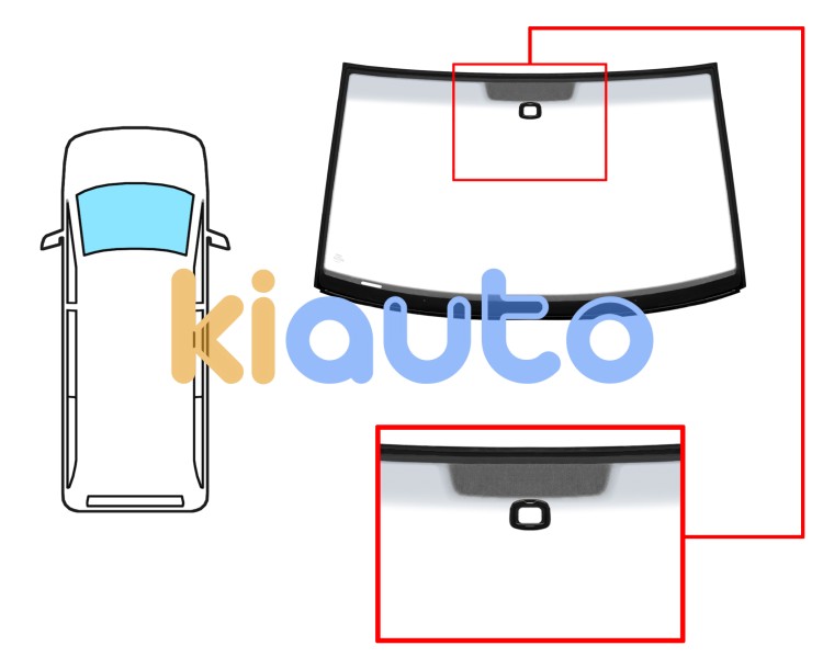Parabrisas volkswagen caravelle 2003-2009 delantero / verde / acustico / con sensor cuadrado / molduras premontadas Eurocode 8579AGAMVZ6T