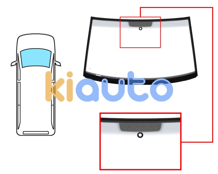 Parabrisas volkswagen caravelle 2010-2015 delantero / verde / con sensor redondo 32,40mm / molduras premontadas Eurocode 8579AGSGYMVZ1B