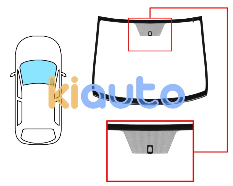 Parabrisas volkswagen fox 2004-2011 delantero / verde / con base espejo / antena / molduras premontadas Eurocode 8585AGSAW