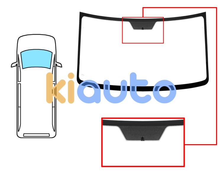 Parabrisas volkswagen lt 1995-2006 cabina alta / delantero / incoloro / con base espejo Eurocode 5427ACL1C