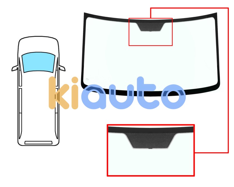 Parabrisas volkswagen lt 1995-2006 cabina alta / delantero / verde Eurocode 5427AGN