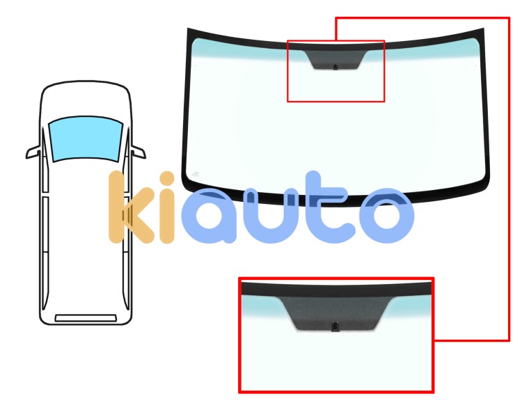 Parabrisas volkswagen lt 1995-2006 cabina baja / delantero / verde banda verde / con base espejo Eurocode 5426AGNGN1C