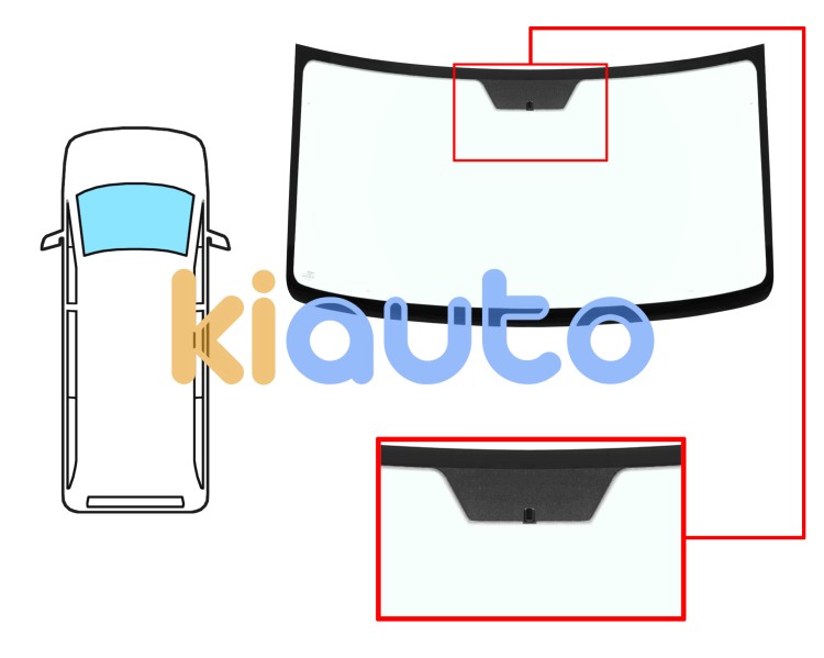 Parabrisas volkswagen lt 1995-2006 cabina baja / delantero / verde / con base espejo Eurocode 5426AGN1C