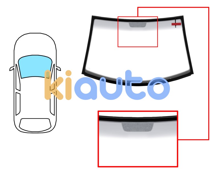 Parabrisas volkswagen new beetle 1998-2005 cabrio / delantero / verde banda gris / antena / cambio en la serigrafia / molduras premontadas Eurocode 8564AGSGYAZ2B