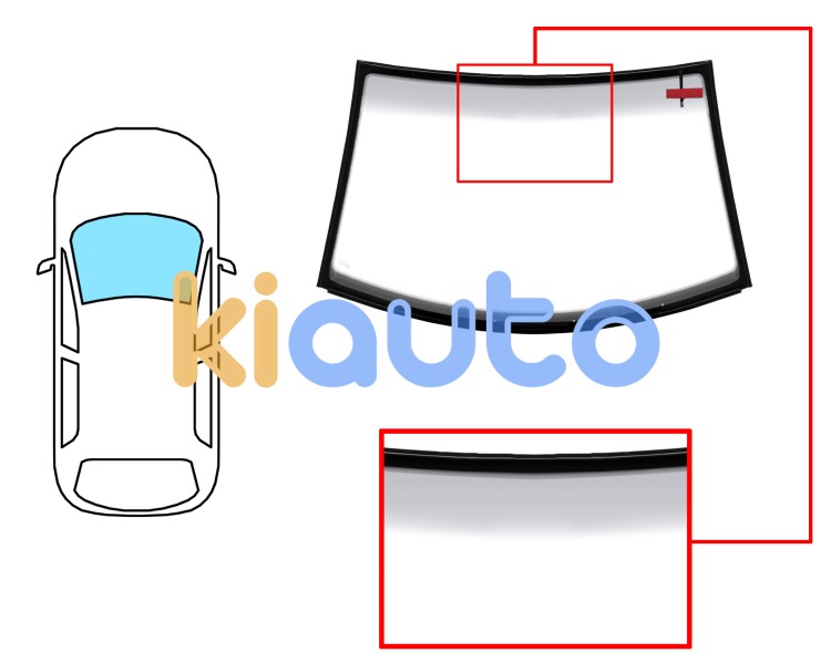 Parabrisas volkswagen new beetle 2005-2011 cabrio / delantero / verde banda gris / antena / serigrafiado / molduras premontadas Eurocode 8564AGSGYAZ