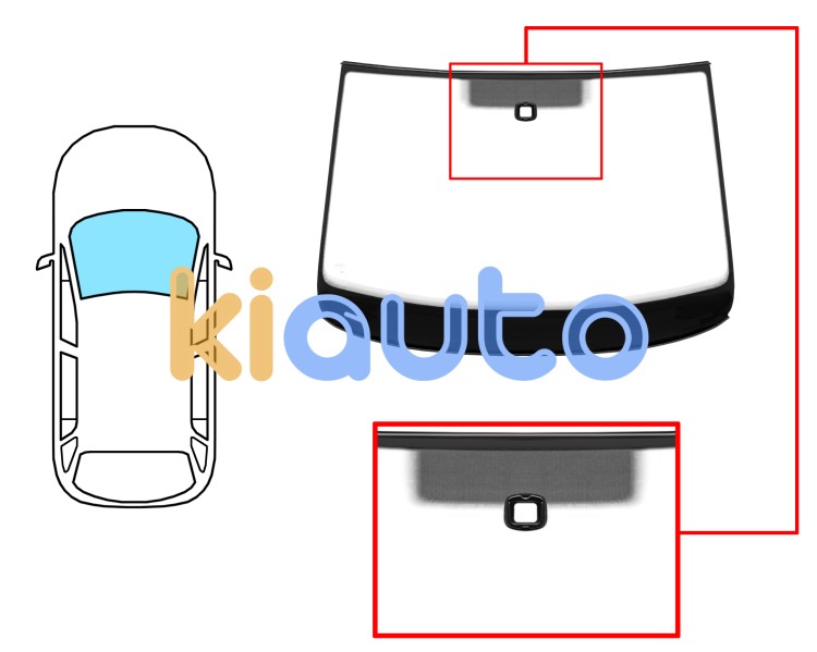 Parabrisas volkswagen touran 2003-2006 delantero / verde / con sensor a 10,3cm del borde / molduras premontadas Eurocode 8577AGSMVZ6T