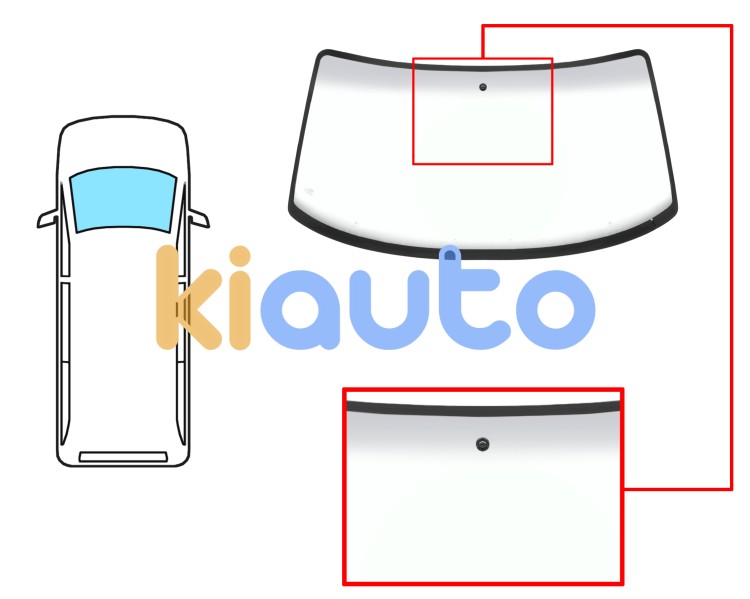 Parabrisas volkswagen transporter t4 1996-2003 delantero / verde banda gris / con base espejo / antena Eurocode 8537AGNGYA