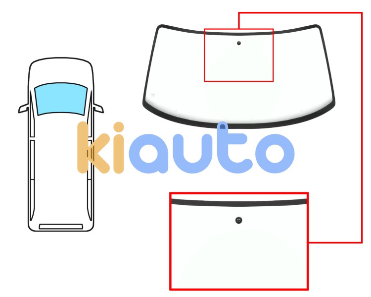 Parabrisas volkswagen transporter t4 1996-2003 delantero / verde / con base espejo Eurocode 8537AGN