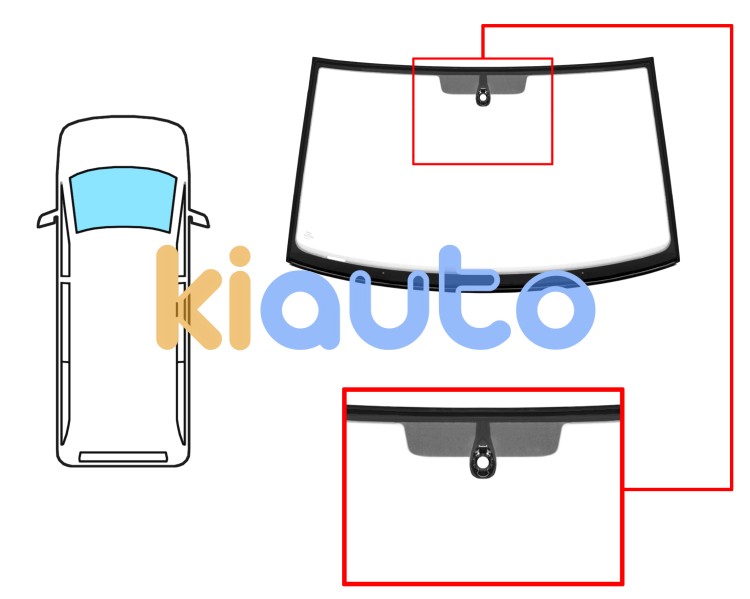 Parabrisas volkswagen transporter t6 2020-2024 delantero / verde / acustico / con sensor redondo 27mm / molduras premontadas Eurocode 8579AGAMVZ15