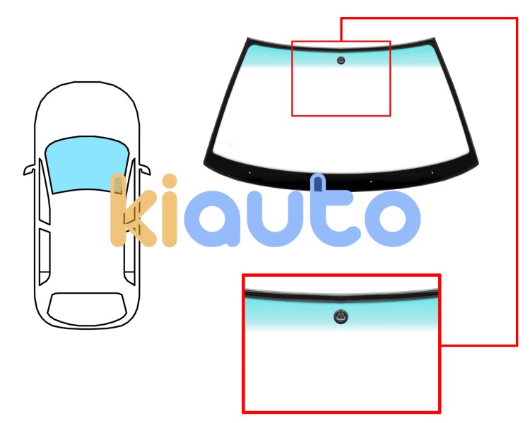 Parabrisas volkswagen vento 1991-1998 delantero / verde banda verde / con base espejo / molduras premontadas Eurocode 8541AGNGNZ