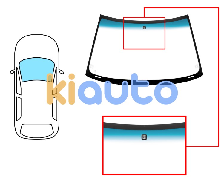 Parabrisas volvo s40 1996-2001 delantero / verde banda azul / con base espejo Eurocode 8824AGNBL1R