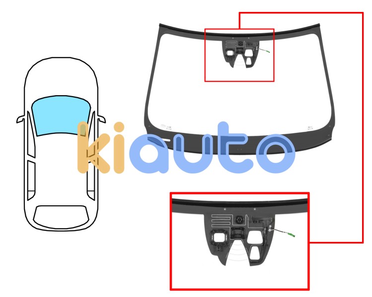 Parabrisas volvo v60 2010-2014 delantero / verde / con base espejo / con sensor cuadrado / con soporte 2 camaras / molduras premontadas Eurocode 8841AGNCMPVWZ2R