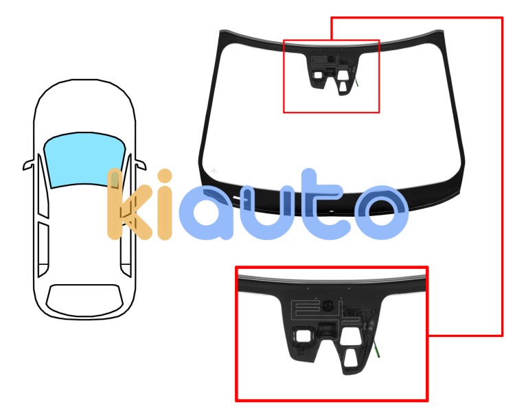 Parabrisas volvo xc60 2008-2013 delantero / verde / con base espejo / con sensor cuadrado / con soporte 2 camaras / molduras premontadas Eurocode 8840AGNCMPVWZ3R