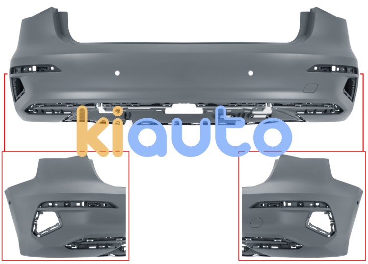Parachoques audi a3 2020-2024 trasero / 5 puertas / con 4 sensor / con park assist / imprimado OE 8Y4807067BGRU