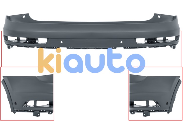 Parachoques audi q3 2015-2018 trasero / superior / con sensor / con park assist / imprimado OE 8U0807067GGRU