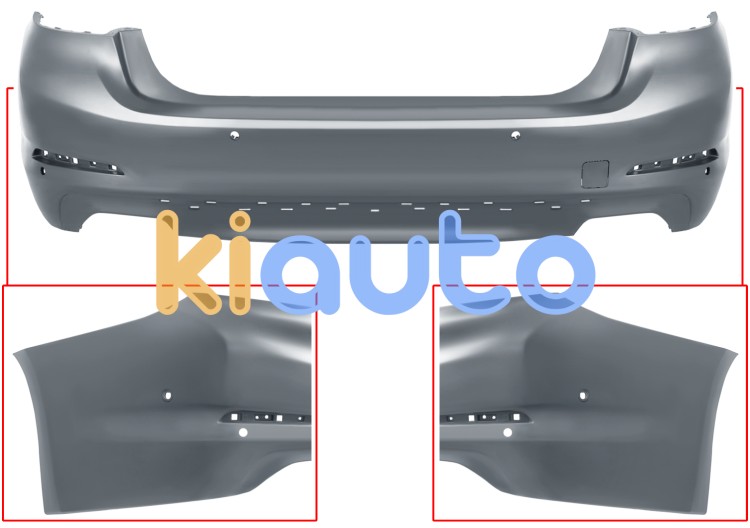 Parachoques bmw serie 5 (g30) 2016-2020 trasero / sedan / escape doble grande / modelo luxury / sport / con sensor / con park assist / imprimado OE 51127475600