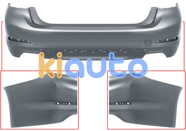 Parachoques bmw serie 5 (g30) 2016-2020 trasero / sedan / escape doble grande / modelo luxury / sport / imprimado OE 51127475596