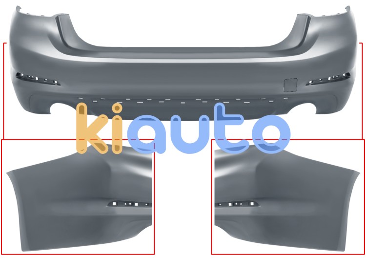 Parachoques bmw serie 5 (g30) 2016-2020 trasero / sedan / escape doble / modelo luxury / sport / imprimado OE 51127475597