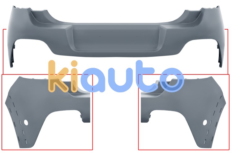 Parachoques citroen c3 2016-2020 trasero / superior / con moldura aleta / con sensor / imprimado OE 1618083080
