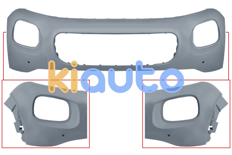 Parachoques citroen c3 aircross 2017-2020 delantero / superior / con 2 sensor imprimado OE 1632265680