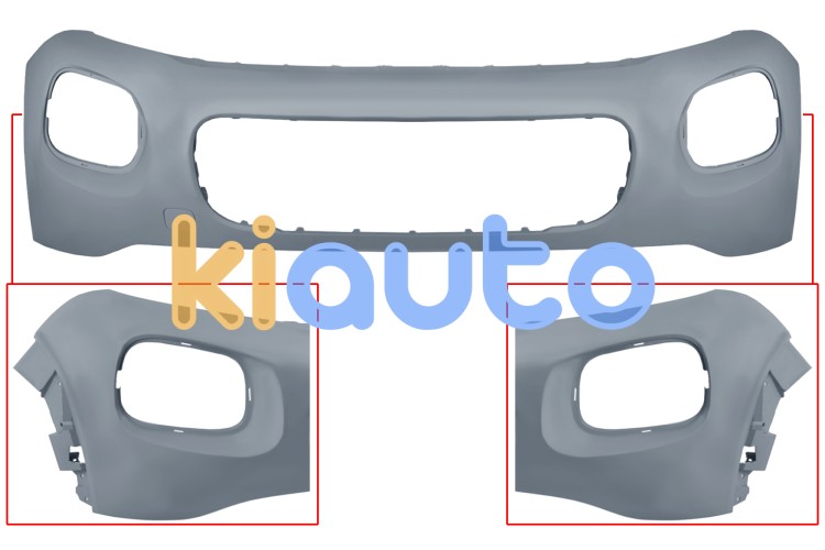 Parachoques citroen c3 aircross 2017-2020 delantero / superior / con agujeros marco faro / imprimado OE 1637768180