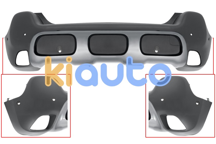 Parachoques citroen c3 aircross 2017-2020 trasero / con moldura / con 6 sensor / con park assist OE 1632593080