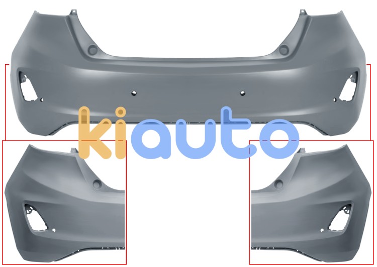 Parachoques ford fiesta 2017-2021 trasero / con 4 sensor / imprimado OE 2319410