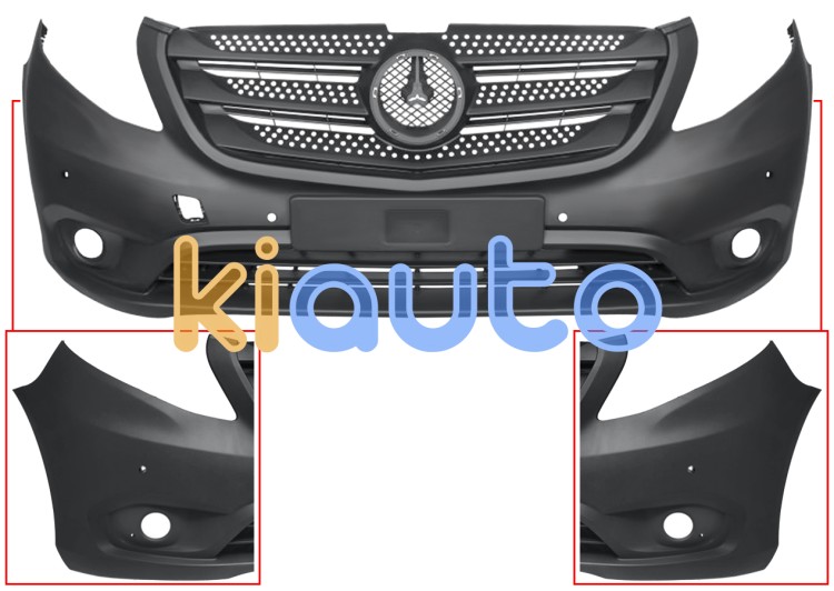 Parachoques mercedes vito (w447) 2014-> delantero / con rejilla / con antinieblas / con 4 sensor OE A44788597259B51