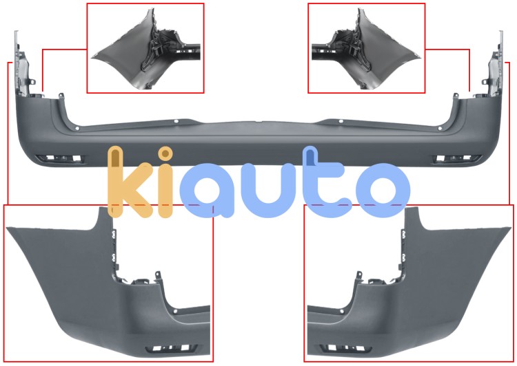 Parachoques mercedes vito (w447) 2014-> trasero / chasis largo / con soportes dispositivo visual de punto ciego / imprimado OE A44788029009999
