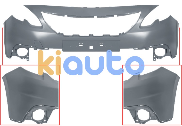 Parachoques peugeot 2008 2016-2019 delantero / superior / sin agujeros moldura / imprimado OE 1617019580