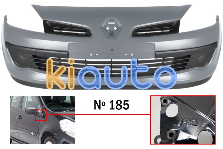 Parachoques renault clio 2005-2009 delantero / modelo 185 / integral / imprimado OE 7701208681