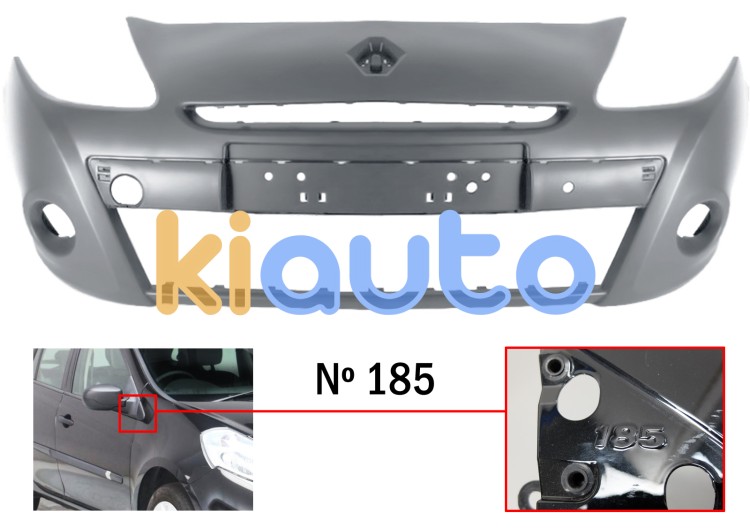 Parachoques renault clio 2009-2013 delantero / modelo 185 / imprimado OE 620224634R / 7701479263