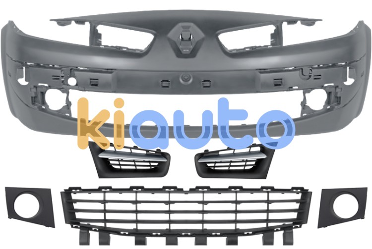 Parachoques renault megane 2006-2008 delantero / con antinieblas / con kit rejillas gris plata / imprimado OE 7701478857