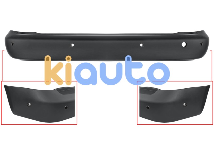 Parachoques volkswagen caddy 2004-2010 trasero / chasis corto / con 6 sensor / con park assist OE 2K0807417RGRU