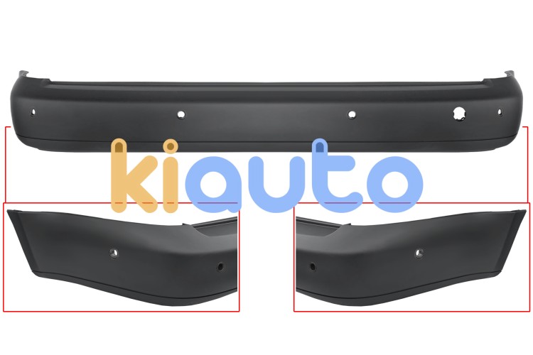 Parachoques volkswagen caddy 2004-2010 trasero / chasis largo / con 6 sensor / con park assist OE 2K0807417MGRU
