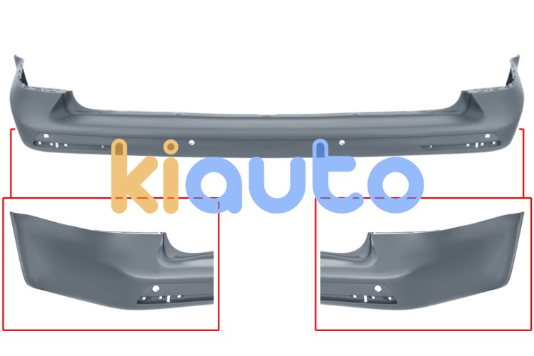 Parachoques volkswagen caravelle 2020-2024 trasero / 2 puertas traseras / con 4 sensor / imprimado OE 7E5807417BGRU