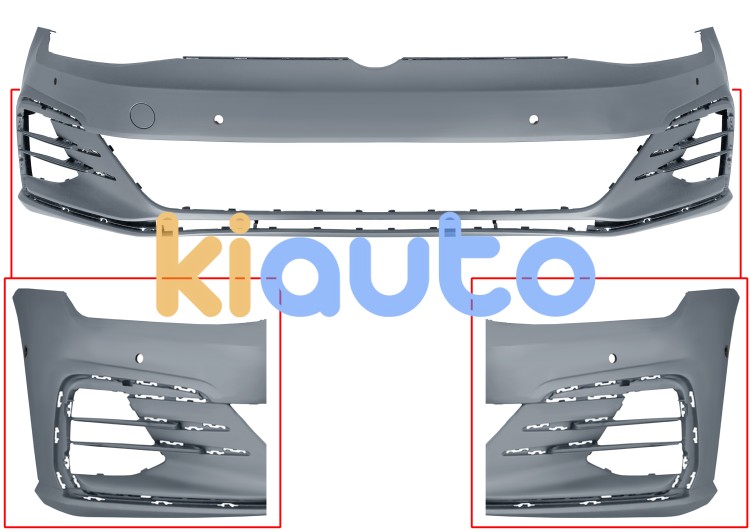 Parachoques volkswagen golf vii 2017-2020 delantero / modelo gti / gtd / con 6 sensor / con park assist / imprimado OE 5G0807217NKGRU