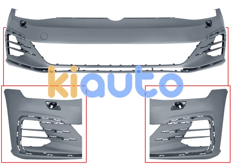 Parachoques volkswagen golf vii 2017-2020 delantero / modelo gti / gtd / con lavafaros / imprimado OE 5G0807217NLGRU